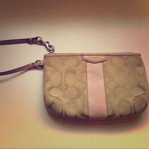 Coach Signature Brown/Pink Wristlet